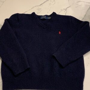 65. 100% Lamb’s Wool Polo Ralph Lauren Sweater Navy Blue Size L - BOYS